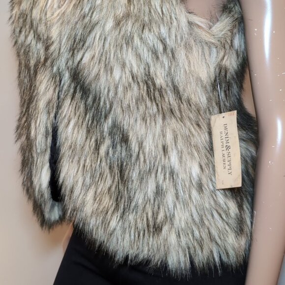 NEW Ralph Lauren Denim & Supply Faux Fur Sleeveless Vest Plush Winter Size Small - Picture 5 of 12